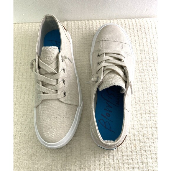 Blowfish Malibu Sneakers Maxine Womens Size 9M Beige White Shoes Lace Up Pull On - Picture 11 of 12